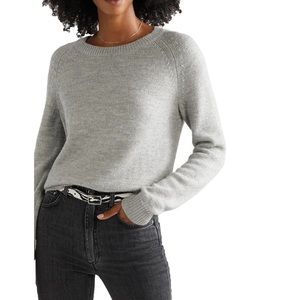 Ann Taylor LOFT Gray Crocheted Knit Sweater